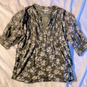 Green floral Lucky Brand Top